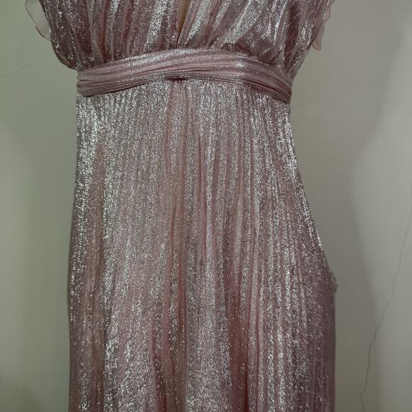 Giambattista Valli Midi Dress Size 42 Pleated Silk Babydoll Princess Romantic - Picture 3 of 13